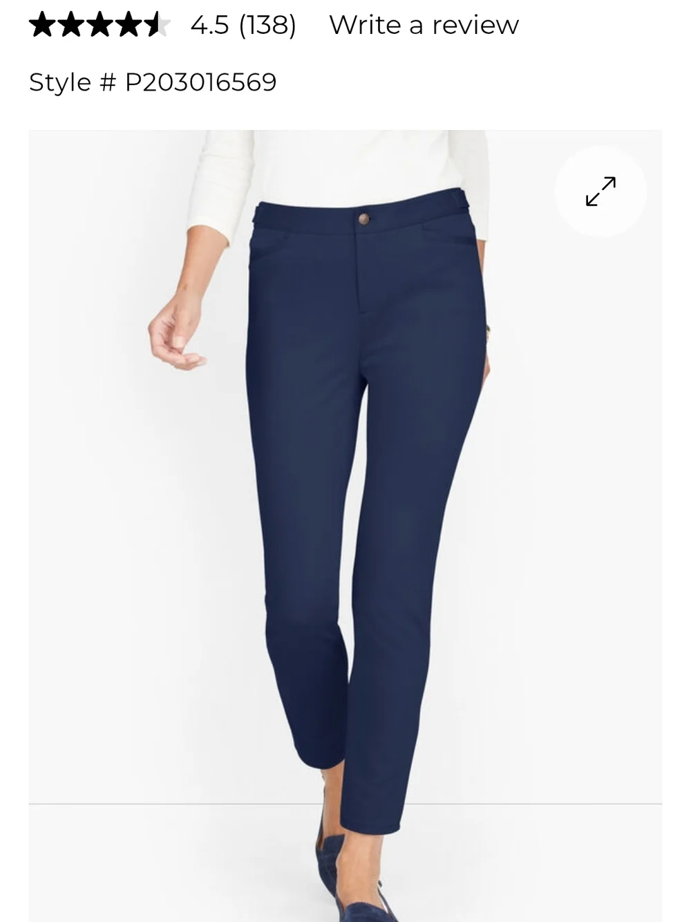 Talbots Bundle Of 2 Navy And Black Ankle Ponte Slim Pants/ Size 14 Stretch/NWT - Picture 1 of 10